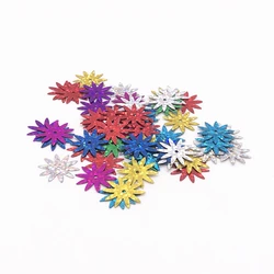 50Pcs/Pack 18mm Needle Flower Sequins Laser Mixed Sequin PVC Paillettes Sewing Wedding Craft DIY Garment Lentejuelas Accessories