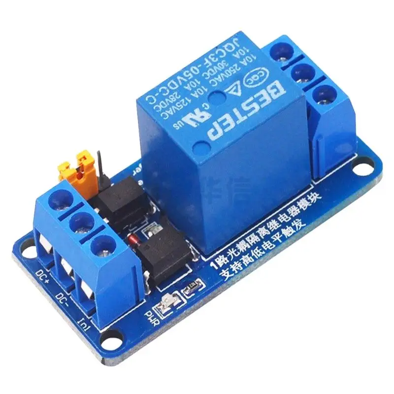 Bestep 1-way módulo de relé eletromagnético com isolamento duplo optoacoplador alto e baixo nível gatilho 3.3v5v12v24v