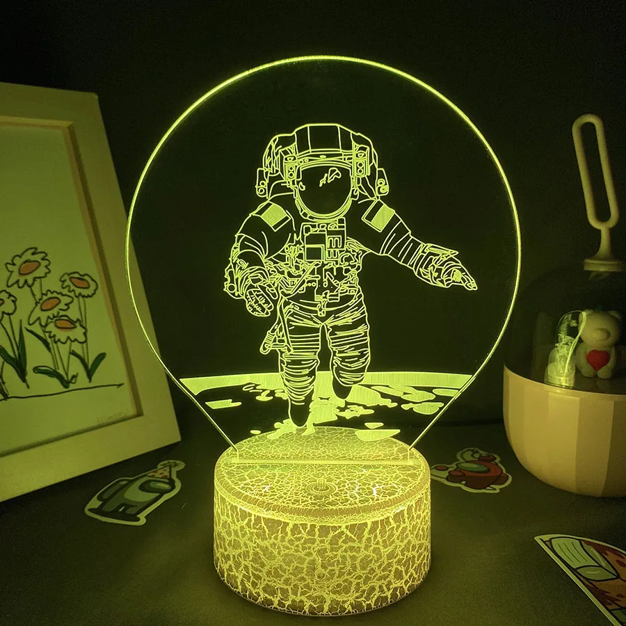 Spaceman Astronaut lampade 3D LED RGB luci notturne Creative Cool regalo colorato per la decorazione del tavolino da comodino della camera da letto