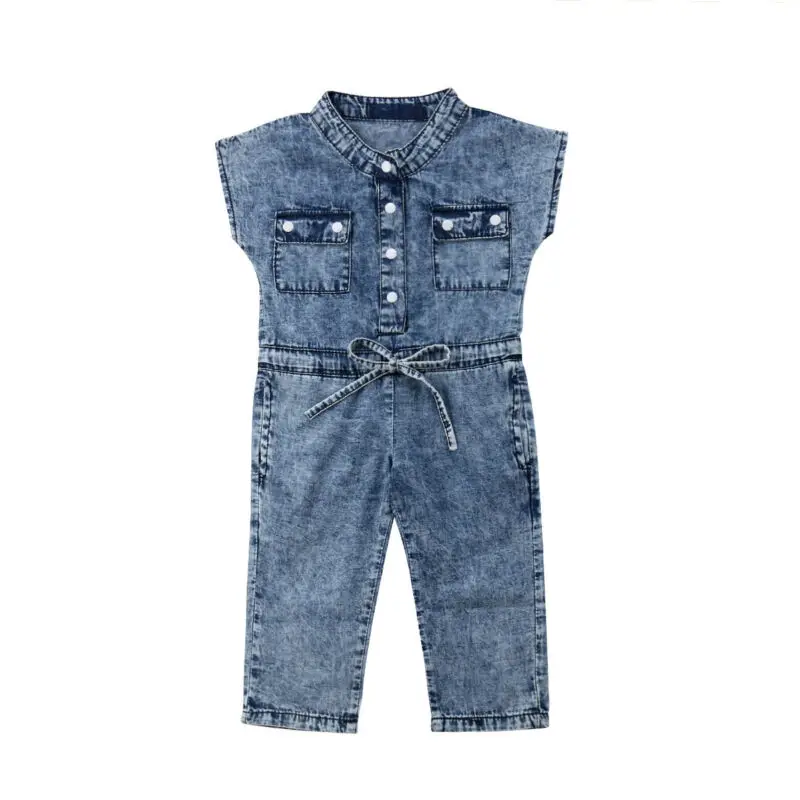 Kids Baby Girl Denim Romper Newborn Long Jumpsuits Playsuit Outfit Clothes 2019 summer fashion streetwear vogue girls match