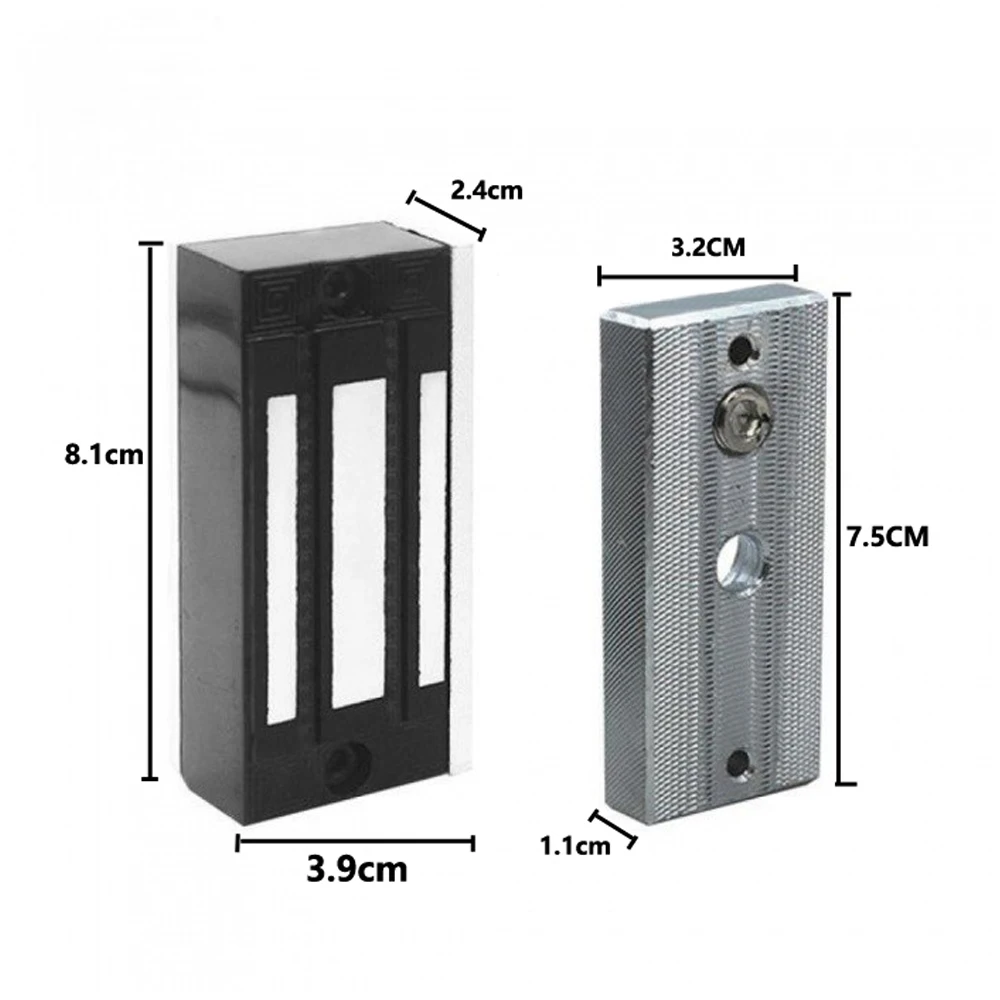 Cerradura eléctrica magnética para sistema de Control de acceso, dispositivo de cierre de puerta electromagnético DC 12V, fuerza de retención de