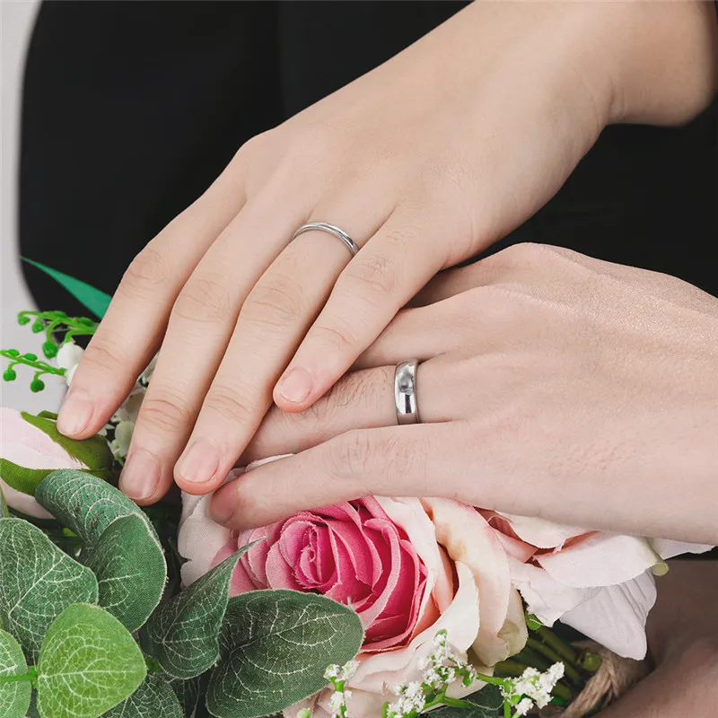 Somen Men Women Ring 2/4/6mm Tungsten Ring Wedding Band Anti-Allergy Smooth Couple Wedding Ring Fashion Jewelry Anillos Mujer