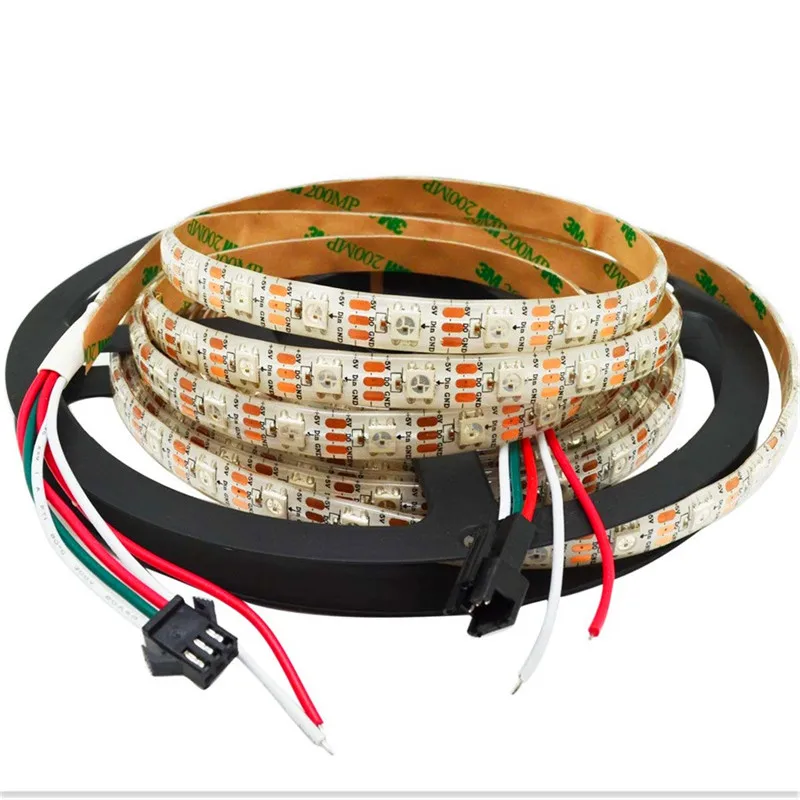 

30m/lot Led Strip Individually Addressable Waterproof Ip65 Ip67 5050 Rgb 30 60 144 Led/m 5v Ws2811 Ws2812 Ws2812b RGB Full Color