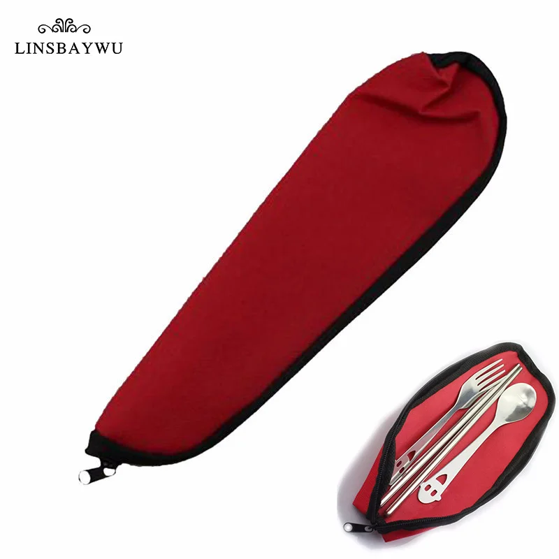 Camping Backpacking Utensils Case & Travel Cutlery Bag for Spoon and Fork Cloth Bag Lunch Tools Hot Sale