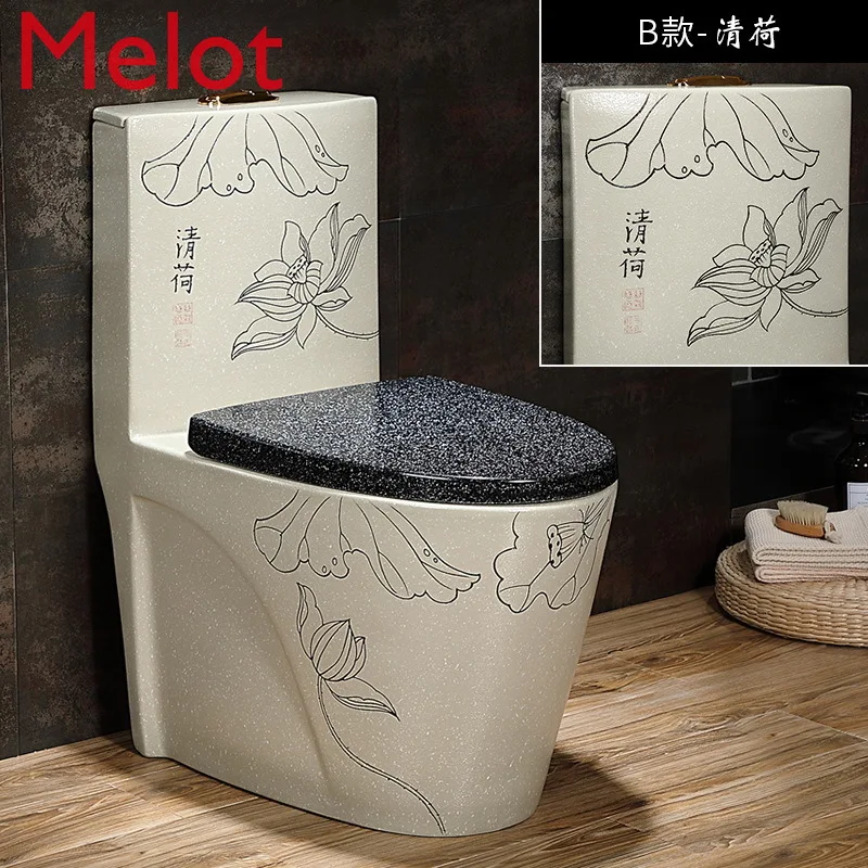 

Classical Art Antique Toilet Cool Creative Colorful Toilet Retro Blue and White Toilet Chinese Household Toilet