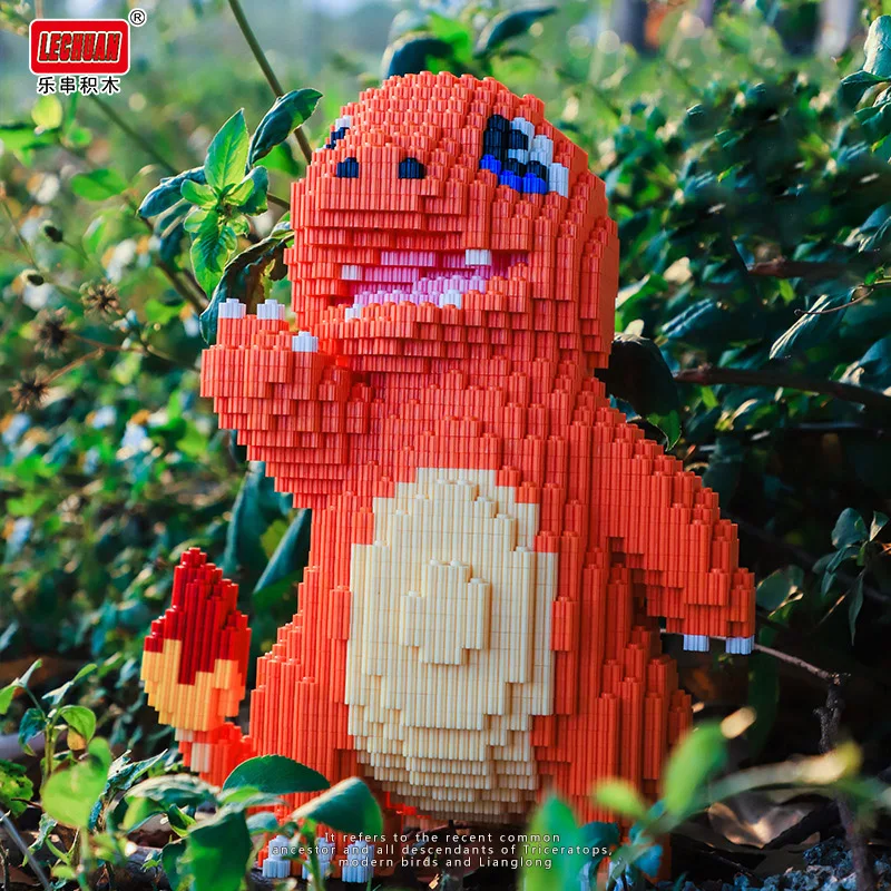 Pokemon klocki Pikachu Charizard Charmander duży Model 3D połączenie montowane diament Mirco cegły figurka zabawka dla dzieci