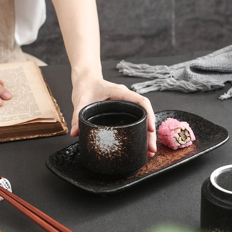 200ml Japanese Style Teacup Water Cup Stoneware Ceramic Hand-painted Kungfu Teacup Cuisine Drinkware