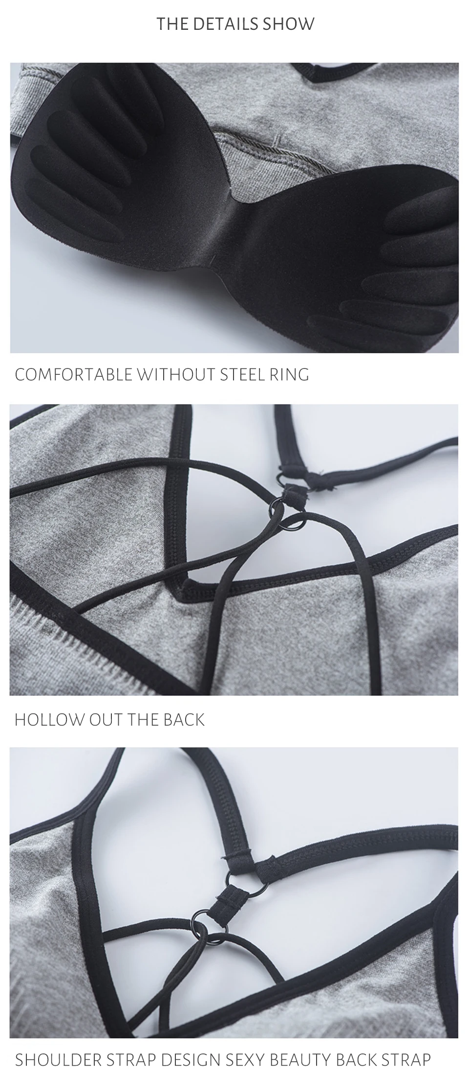 Neue frauen Baumwolle Für Unterwäsche Set Brief Sport-Bh Nahtlose Weibliche Unterwäsche Komfort Kein Stahl Ring Anzug Einfarbig Brust – Detail 8