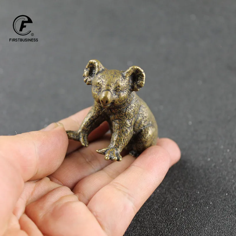 New Arrival Super Cute Small Koala Bear Retro Copper Animal Sculpture Statue Adventure Koala Decor Home Birthday Christmas Gift