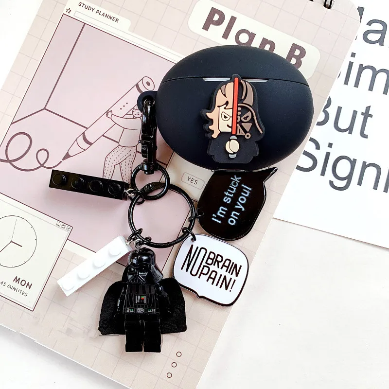 Casing Earphone Kartun Penutup untuk Huawei Freebud 4i Silikon Lembut Headphone Bluetooth Nirkabel Casing Pelindung dengan Gantungan Kunci