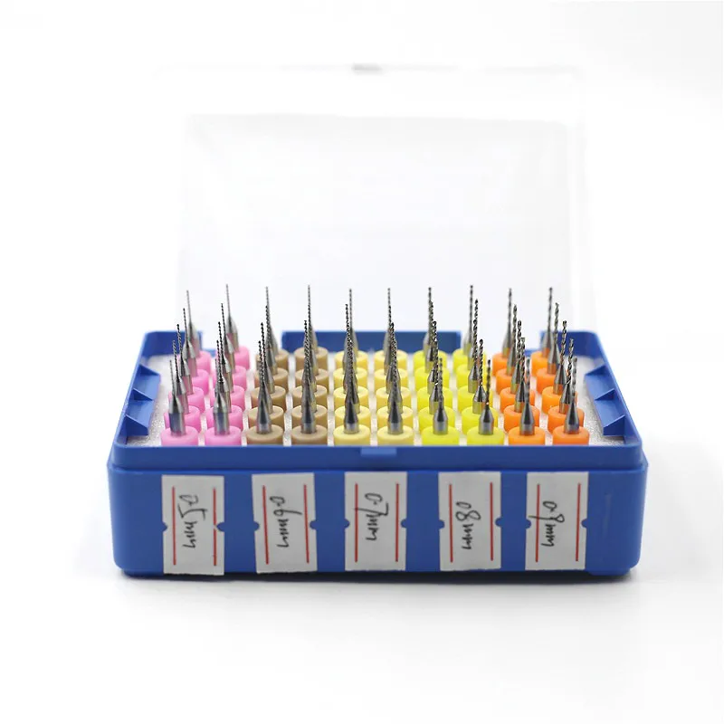 50 Cái/bộ Thun Hợp Kim Cứng PCB In Bảng Mạch Khắc Dụng Cụ Carbide Micro Khoan Dụng Cụ 0.25Mm-1mm Q1I0