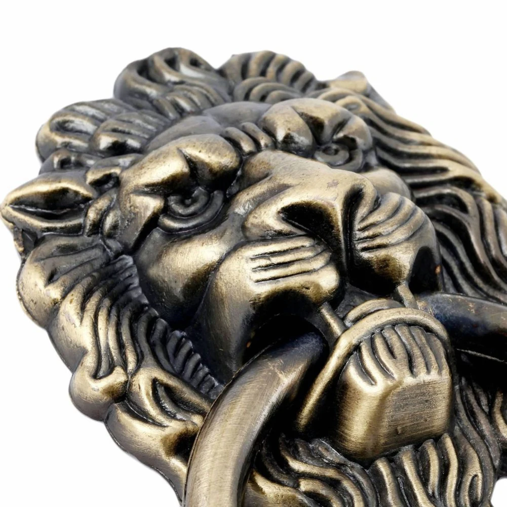 Furniture Handles Beast for Lion Antique Alloy Handle Wardrobe Drawer Door Pull Retro Decoration 1PC