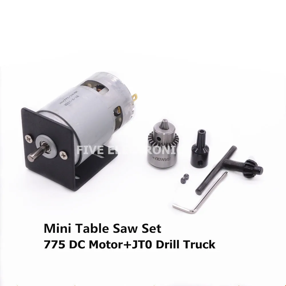 12V/24V Mini Table Saw Set 775 DC Motor+JT0/B10/B12 Drill Truck with holder for Wood Saw cutting Sander Saw-Blade