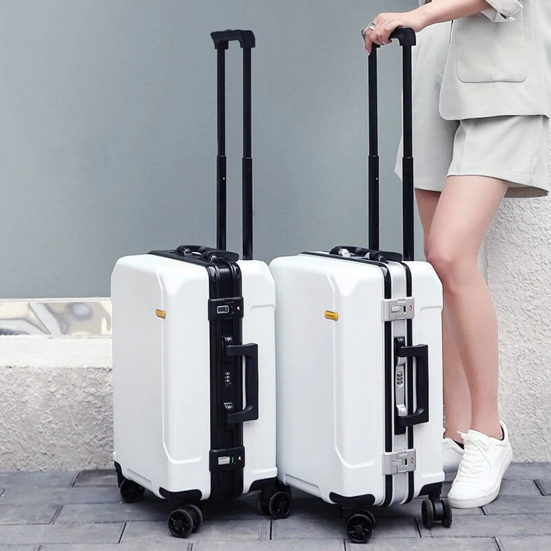 VnelstyleTravel Luggage fashion 24 inch suitcase aluminum frame trolley case for men and women small 20 inch cabin suitcase