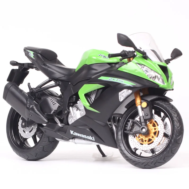 1/12 Kawasaki ZX-6R Ninja Racing Cross-country Motorcycle Model Simulation Metal Street Motorcycle Model Collection Kids Gift