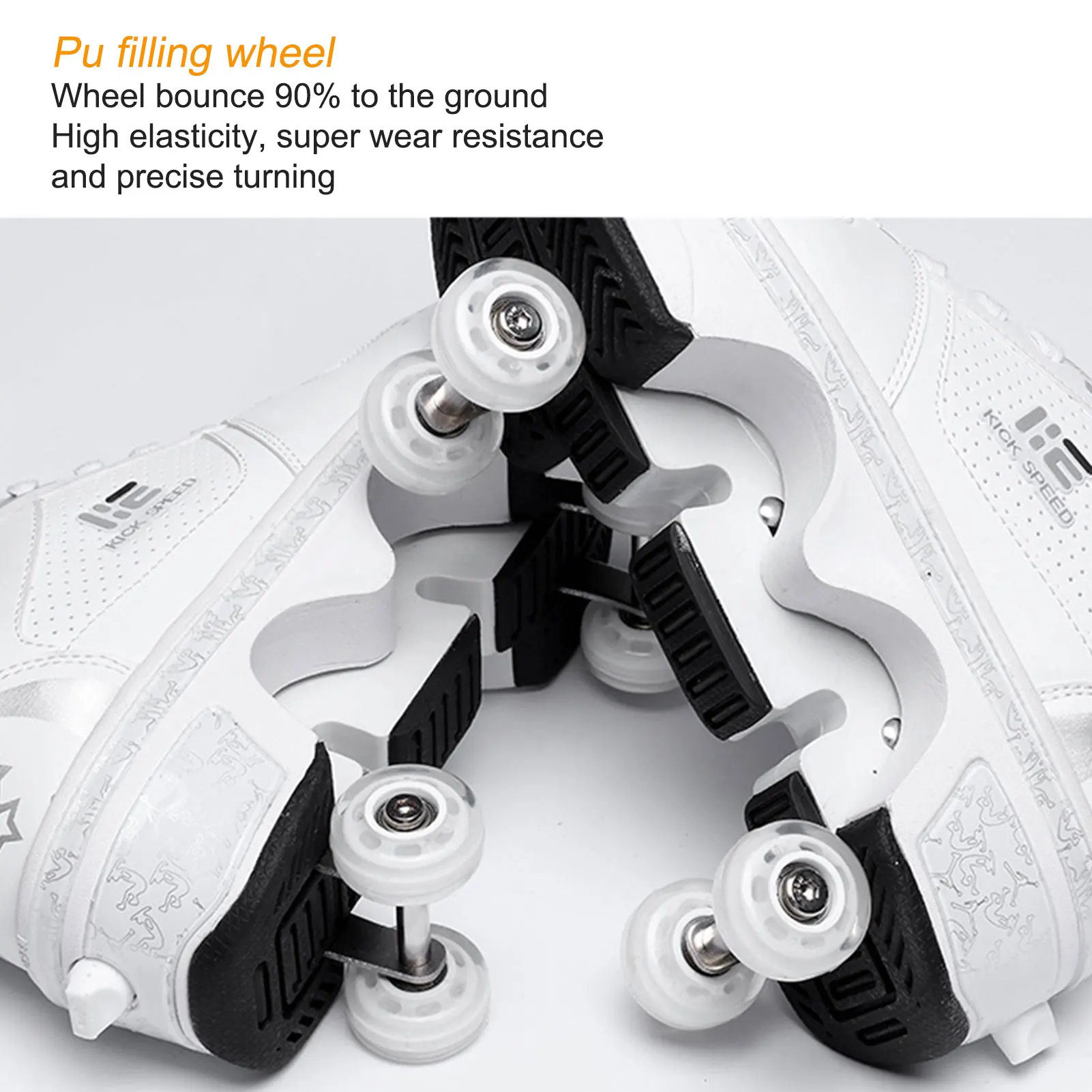 PU Wheels Deformation Roller Shoes Parkour  Shoes 4 Wheels Rounds Of Running Shoes Roller Skates Shoes for Unisex Skating Shoes