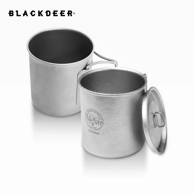 Blackdeer Camping Supplies Titanium Cup Bowel Titanium Tableware Outdoor Coffee Cup Mug Picnic Set Folding Camping Cookware