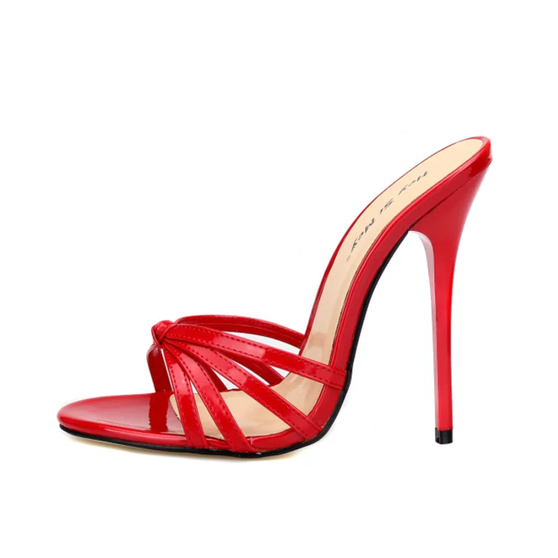 New 2023 Women\'s Slippers Summer Sandals 13CM Thin High-Heeled Shoes Sexy Pumps Plus size:37-45 46 47 48 Black Red White