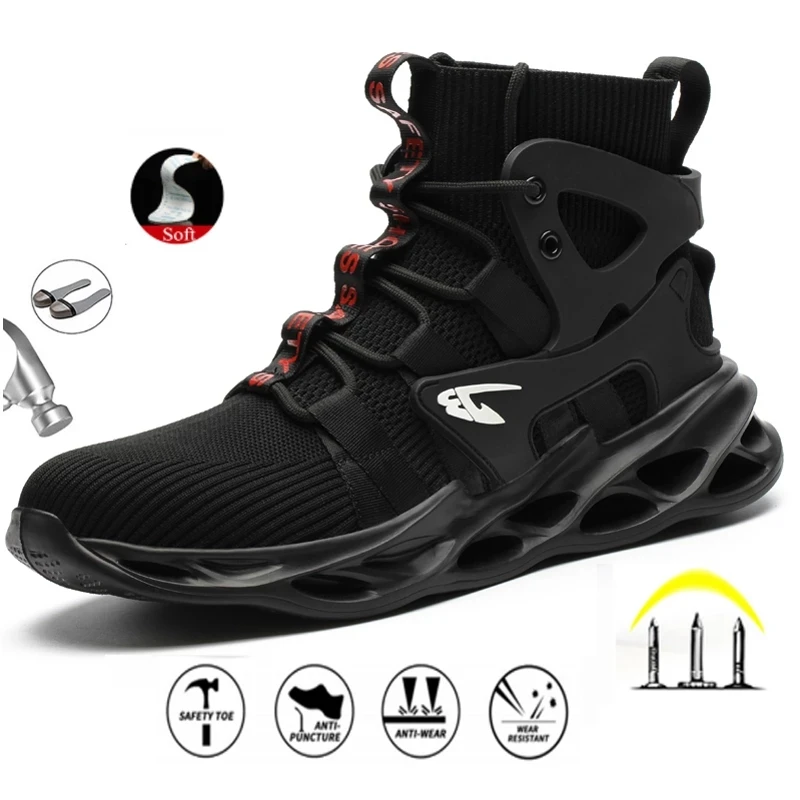 Herren Winter Sicherheitsstiefel sind leicht und bequem Stahlkappe Anti-Piercing Industrielle Outdoor-Arbeitsschuhe Fußschutz