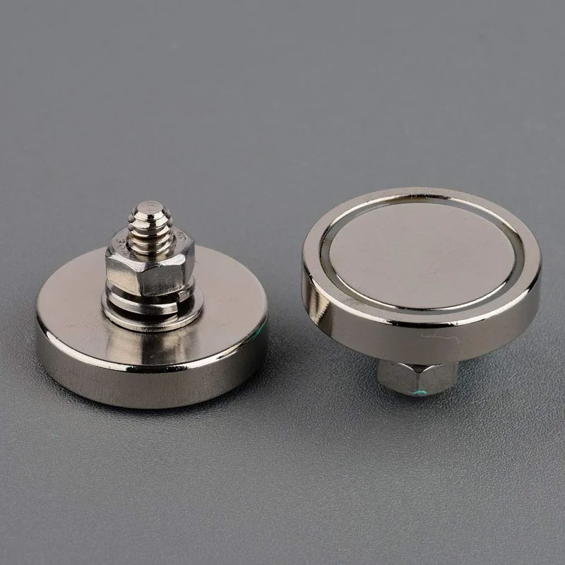 

4 Pcs D32mm 1/4 Super Powerful Round Magnet with Male Threaded Stud, Strong magnetic suction cup fixed magnet
