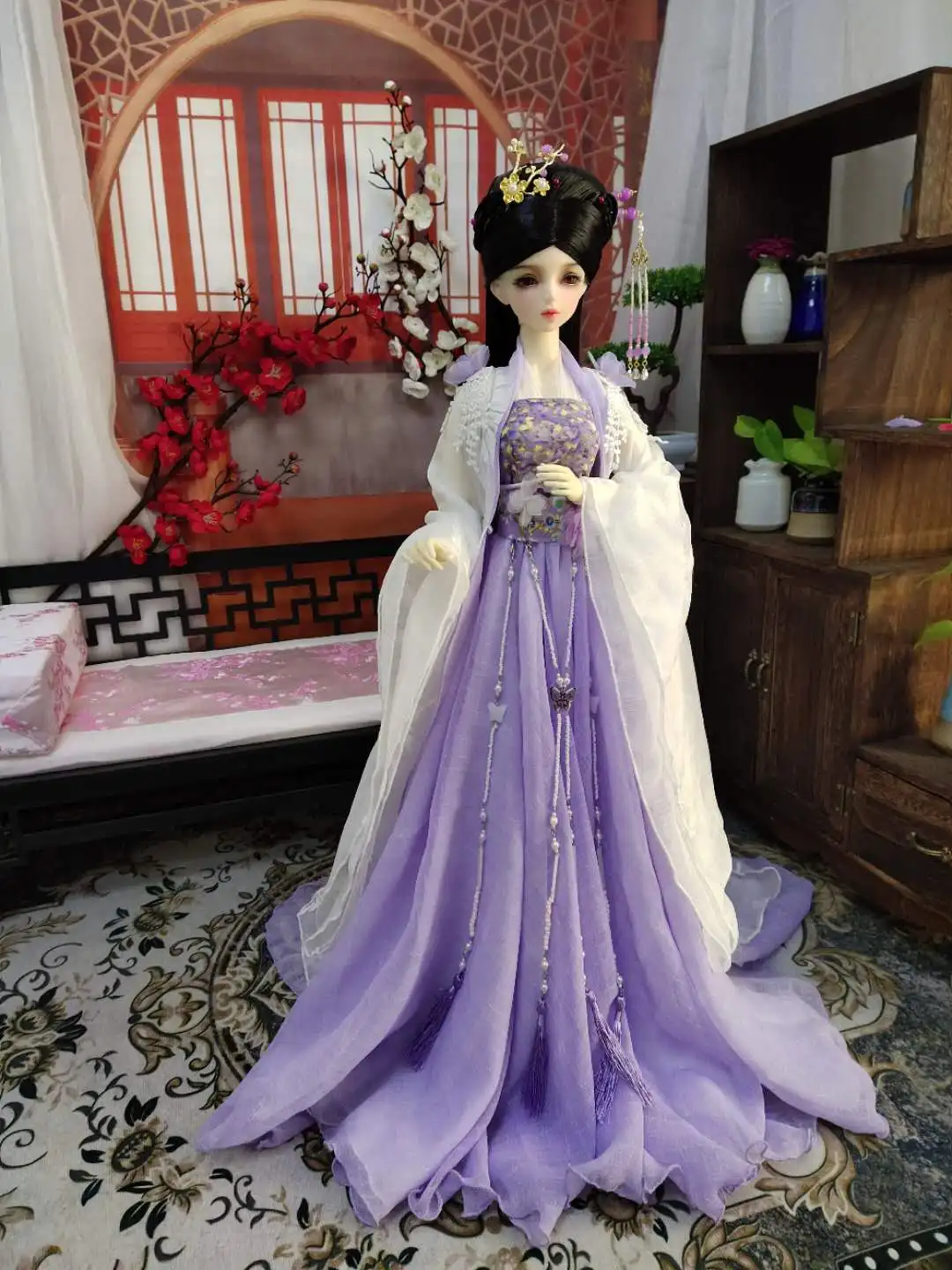 1/4 1/3 Skala BJD Kleidung Puppe Zubehör Chinesische Alte Kostüm Hanfu Fee Kleid Outfits für BJD/SD MSD SD13 C0728