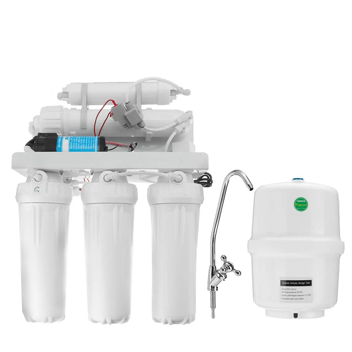 5 Ro Omgekierde Osmose Systemem Drinkwater Filter Purifier Keuken Water Filter Membran Systemem Filtratie Met Kraan