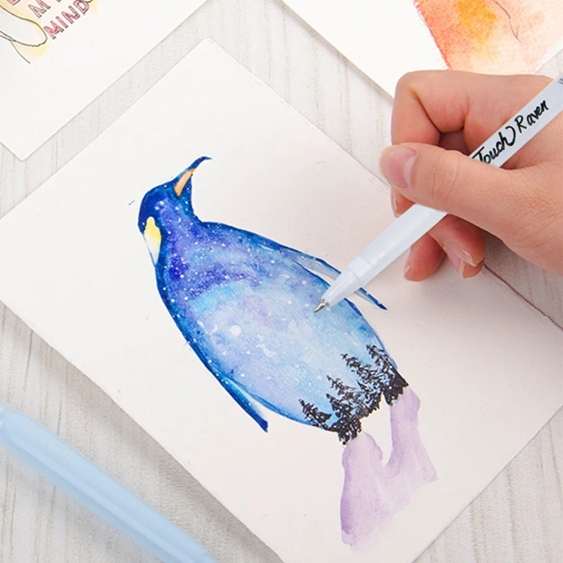 4 قطع قلم تحديد من الذهب الأبيض والفضي باللون الأسود من الورق المقوى علامة رسم كاريكاتير للفنانين مستلزمات مكتبية للمدرسة أدوات مكتبية فنية