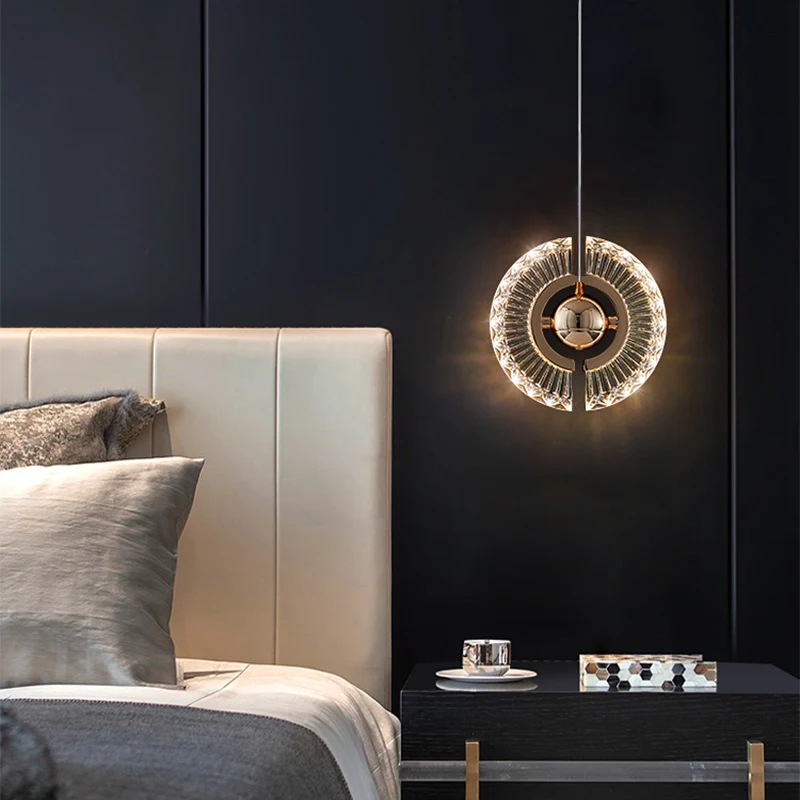 Nordic UFO LED pendant lights bedside hanging lamp decoration Dining bedroom Kitchen Island Round rotatable luxury chandelier