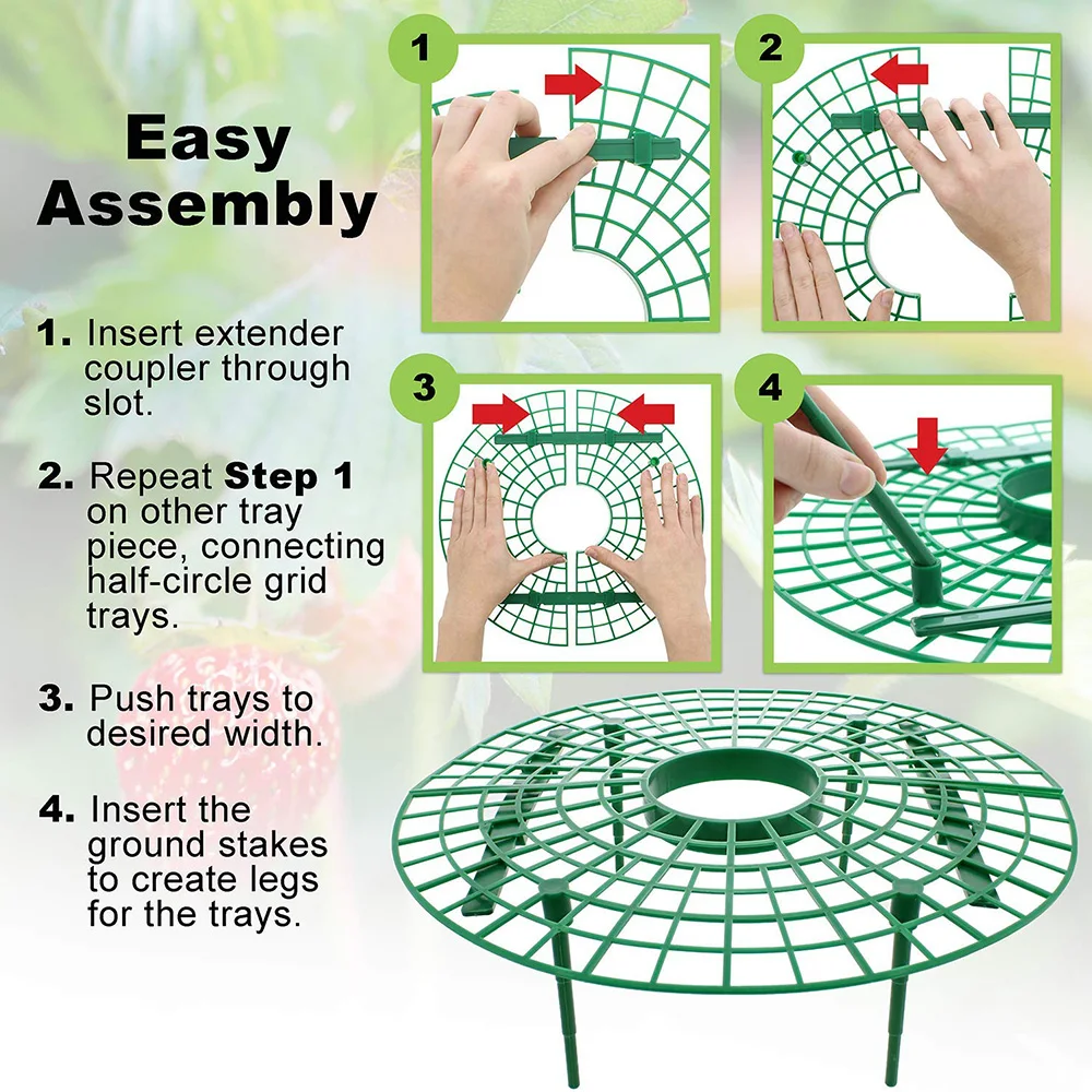 Drtools 5/10/20PCS Strawberry Stand Frame Holder Gardening Stand Plant Tray Rack Fruit Support Plant Flower Climbing Vine Pillar