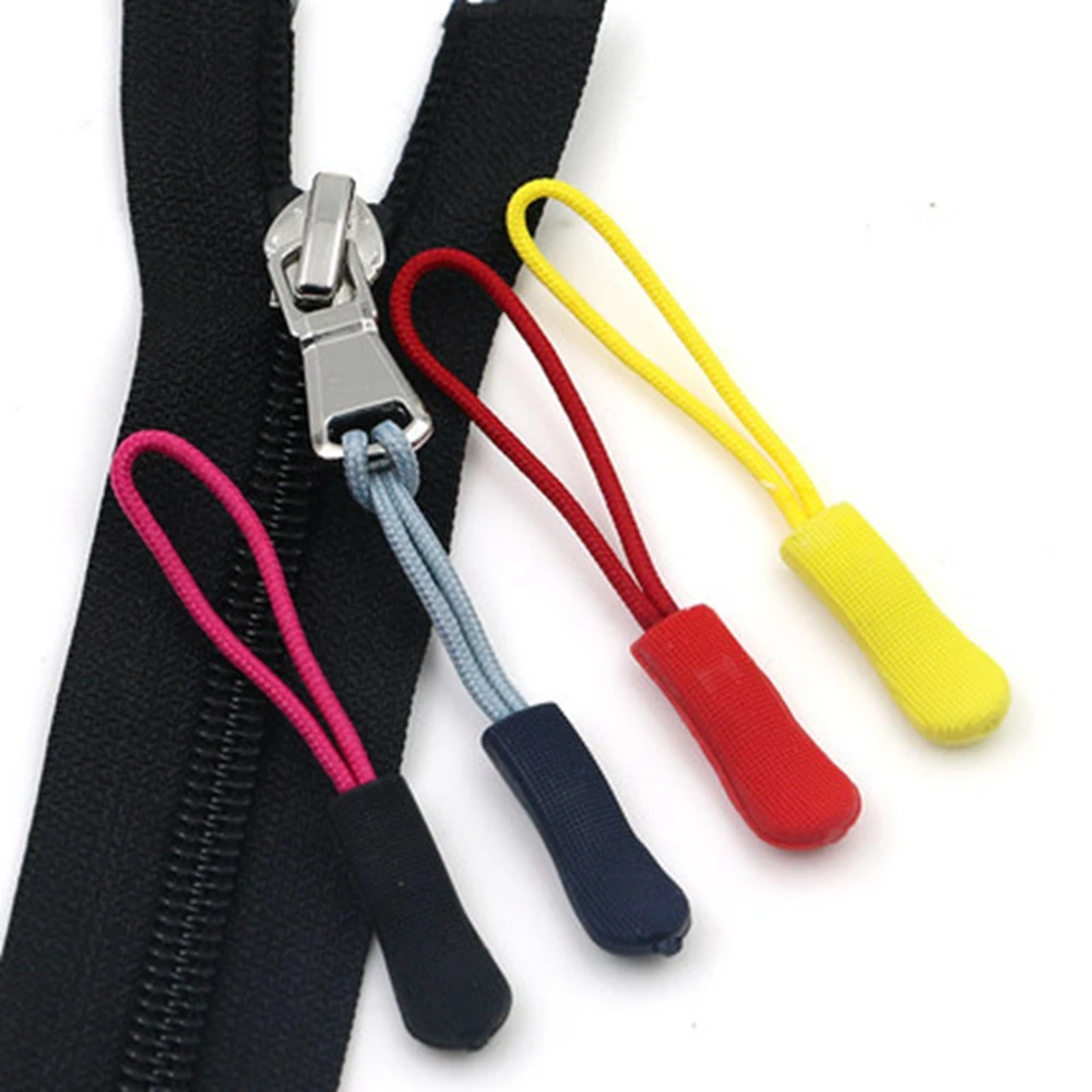 10pcs Replacement Zipper Clip Broken Buckle Zipper Pull Puller End Rope Tag Fixer Zip Cord for Travel Bag Suitcase Tent Backpack