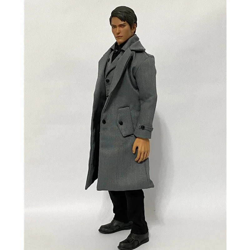 1/6 Scale Gothic Male soldier Figure Costume Grey Coat Suit For 12 inches Action Figure Body Doll DIY Accessories