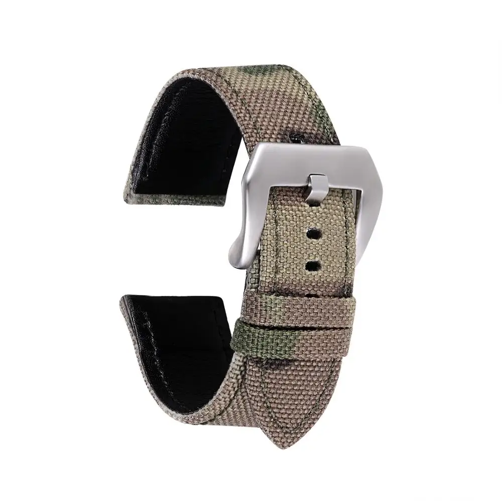 20mm 22mm Camouflage Watch Band Nylon Watch Strap Army Green Color Bands With High Quality Stainless Steel Buckle