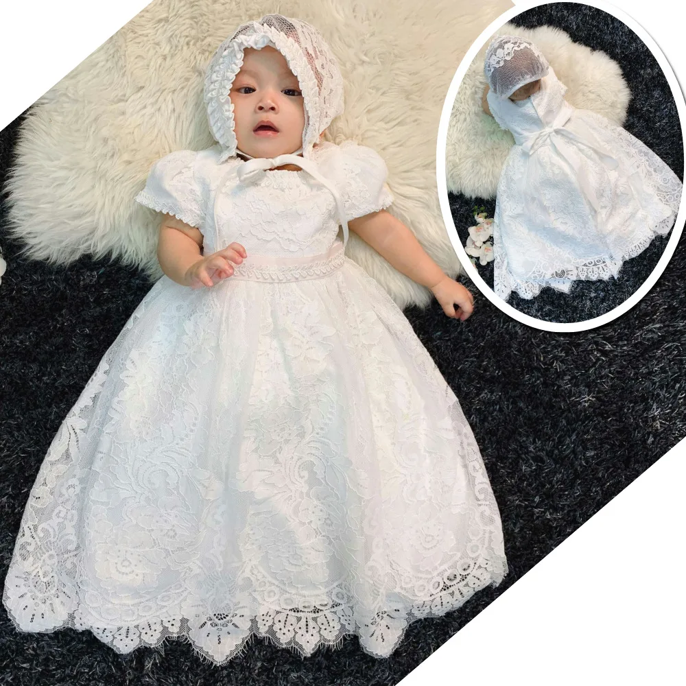 Vestido rendado infantil para casamento, vestido para meninas, primeira comunhão, vintage, barato, 2020