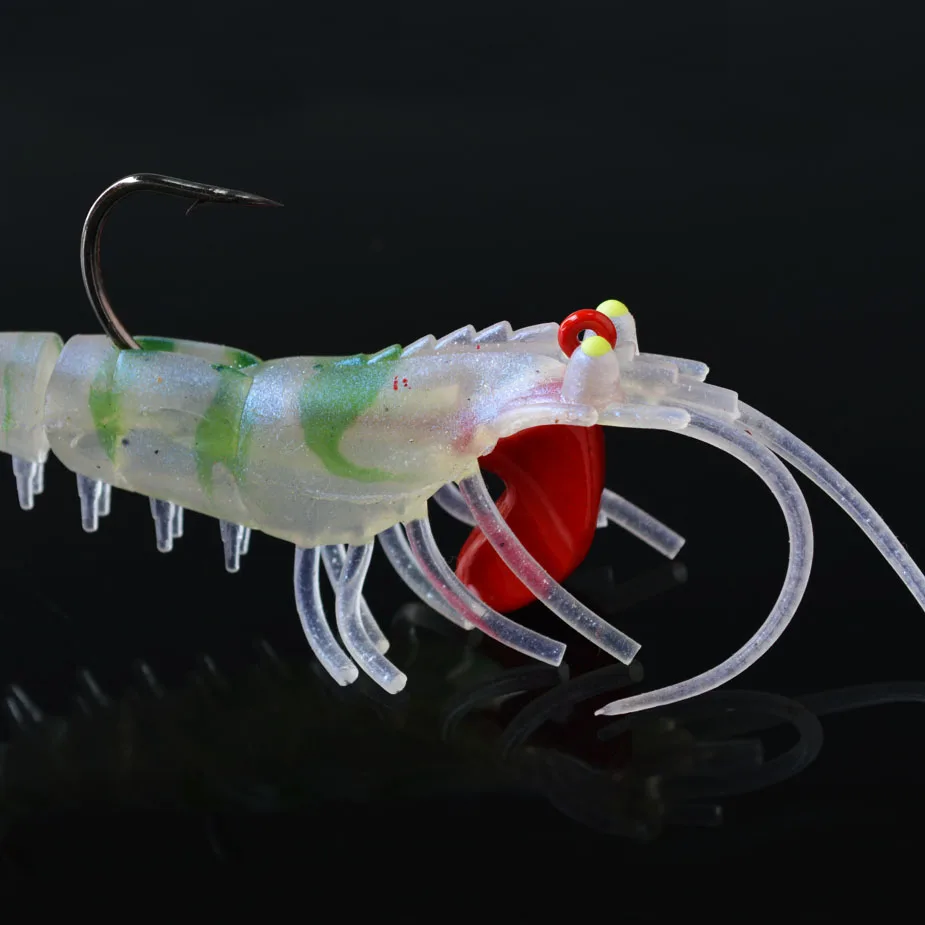 TOMA 2pcs 7g 13g 19g Soft Shrimp Bait Fishing Lure with Jig Head Soft Shad Lure Saltwater Sea Bass Swimbait Fishing Tackle