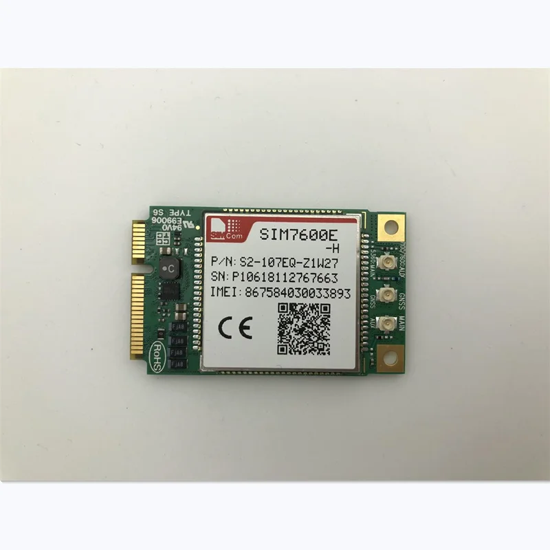 SIM7600E-H in stock! SIMCOM mini pcie LTE Cat4 Module for EMEA/Korea/Thailand  4G antenna/GPS antenna/Pigtals Optional