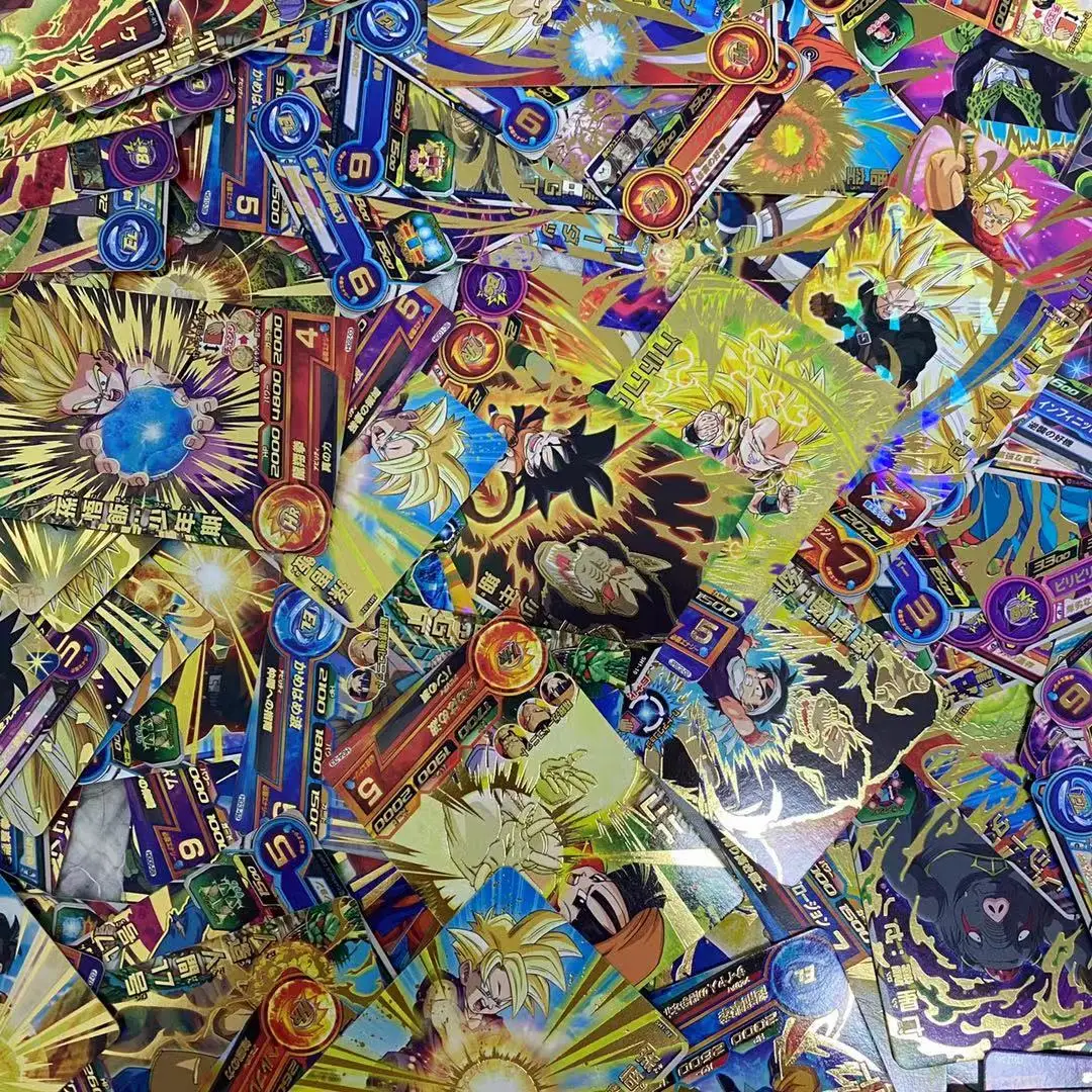 Juego de cartas de batalla de superhéroes de DRAGON BALL, tarjeta de batalla Arcade TCG, tarjeta láser dorada 3D, juguetes clásicos tempranos