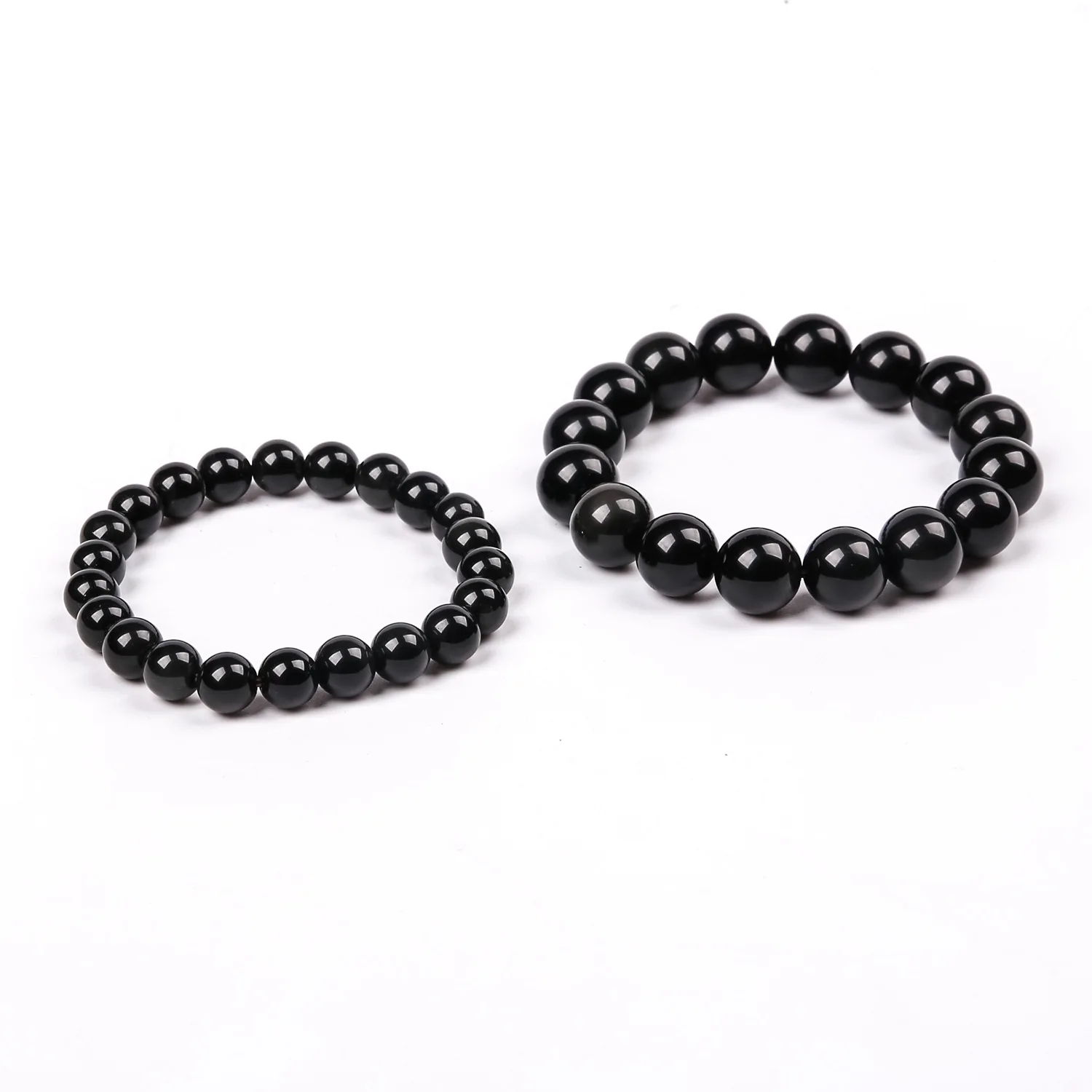 Natural Black Tourmaline 10 12 14 mm Beads Bracelet Gem Stone Bracelet Men Yoga Energy Handmade Women Gift