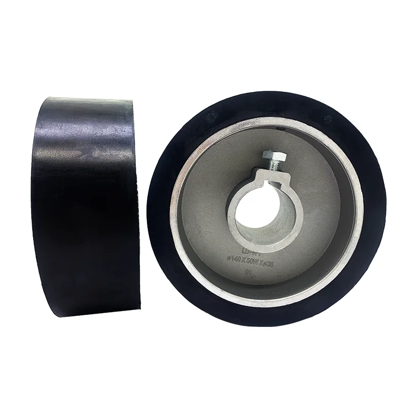 المطاط عجلة تغذية الأسطوانة للنجارة ، آلة استواء الخرسانة ، مادة ممتازة ، 4 Sider ، 140x35x50 مللي متر ، 1 قطعة