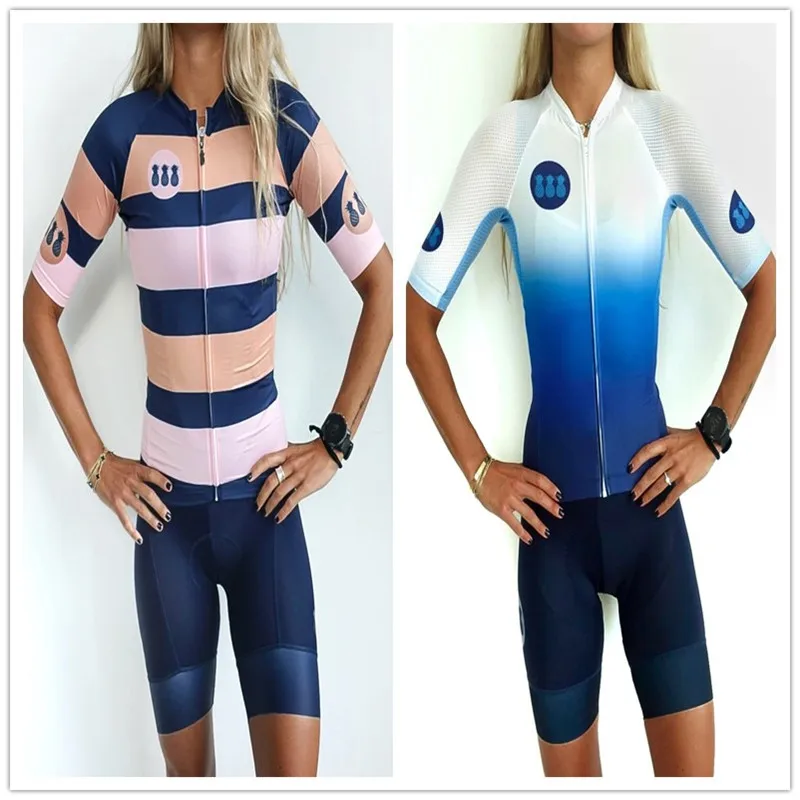 

2020 Tres Pinas Womens summer short sleeve jersey sets Bike Clothing Cycle Jersey Bib Short Wear Speedsuit Clothes Road Suit