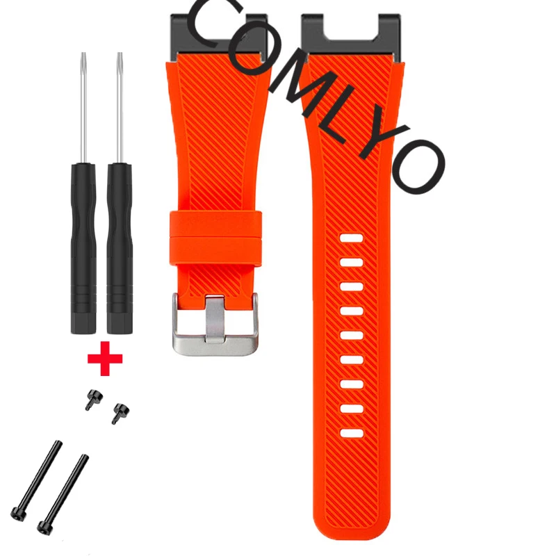 2in1 Sport Band For Huami Amazfit T-Rex Pro Strap Silicone Outdoor Sports Bracelet with metal adapter Connector screw rod pin