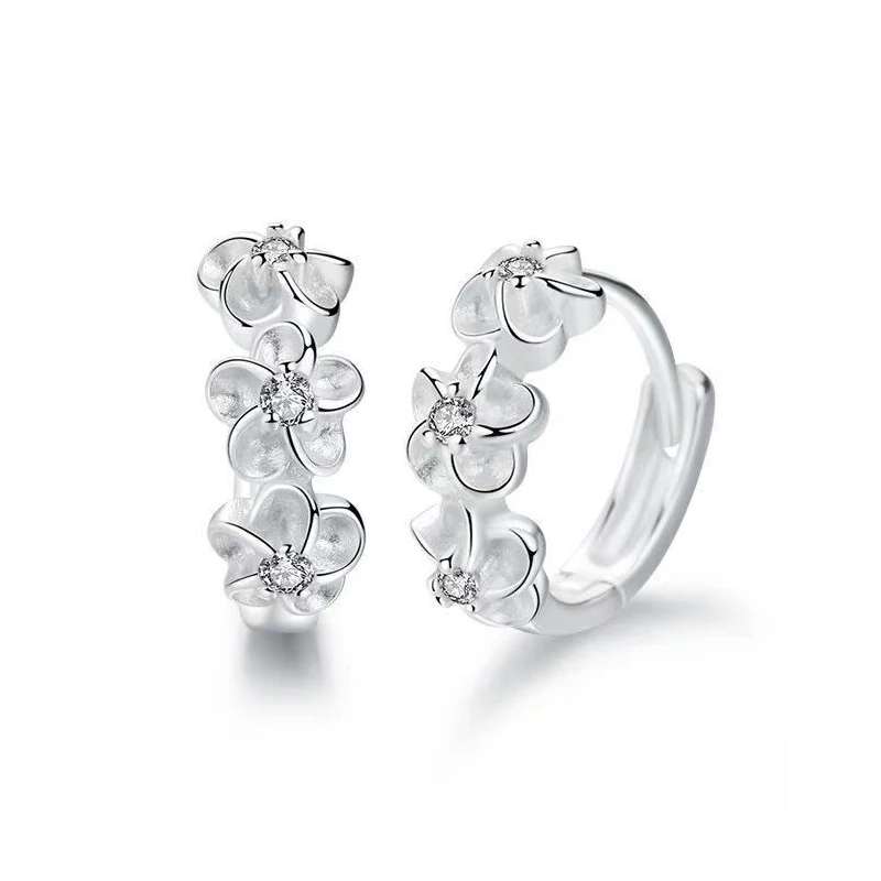 Pendientes de plata de ley 2020 100% auténtica para mujer, aretes circulares de cristal, para hacer joyas, regalo de boda, fiesta de compromiso,