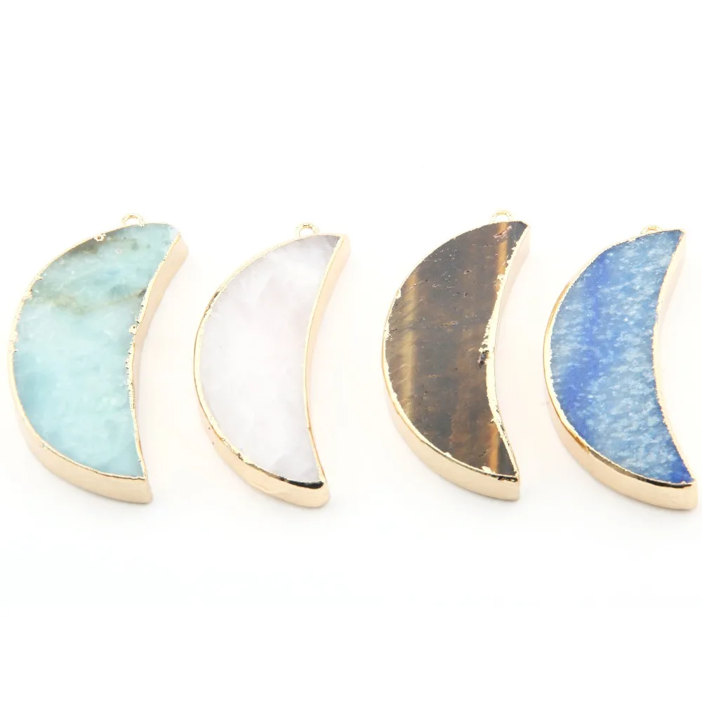 Natural Stone Pendants Mood Shape Exquisite accessories DIY for Necklace or Jewelry Making Size 40*26*7 mm