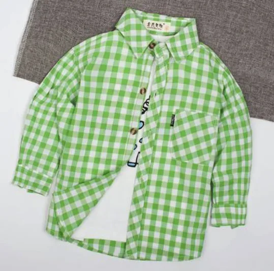 Hot Baby Boys Shirts Kids Fashion Boy Girls Cotton Tops Clothes For Spring Autumn Plaid Blouse Shirt For Children 1-10T