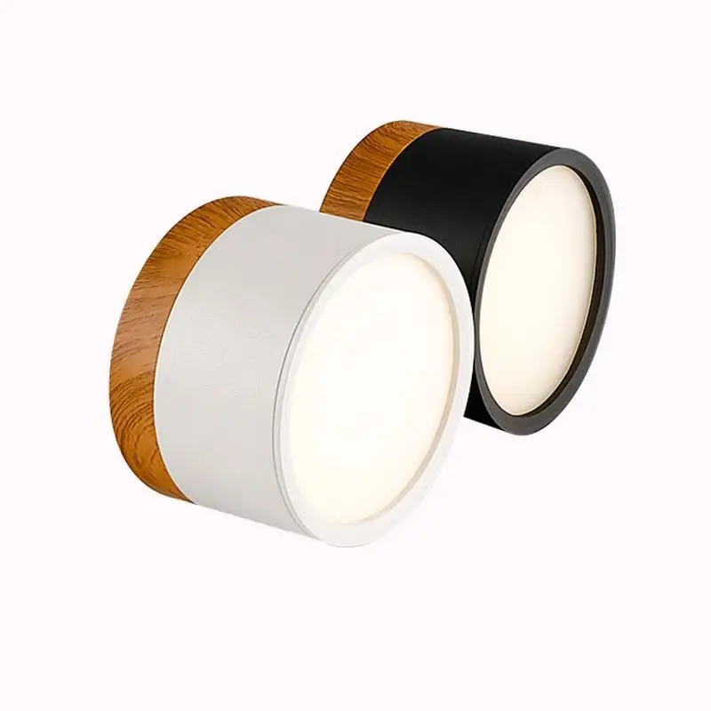 Surface Mounted 7W 9W 12W 15W Wooden LED Ceiling Downlight lamp for Kitchen Living room Decor Bedroom LED Ceiling Spotlight 230v