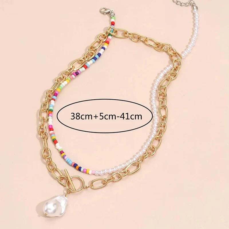 Multilevel Elegant Pearl Pendant Jewelry For Women Fashion Wedding Beads Pearl Chain Choker Necklaces N0278