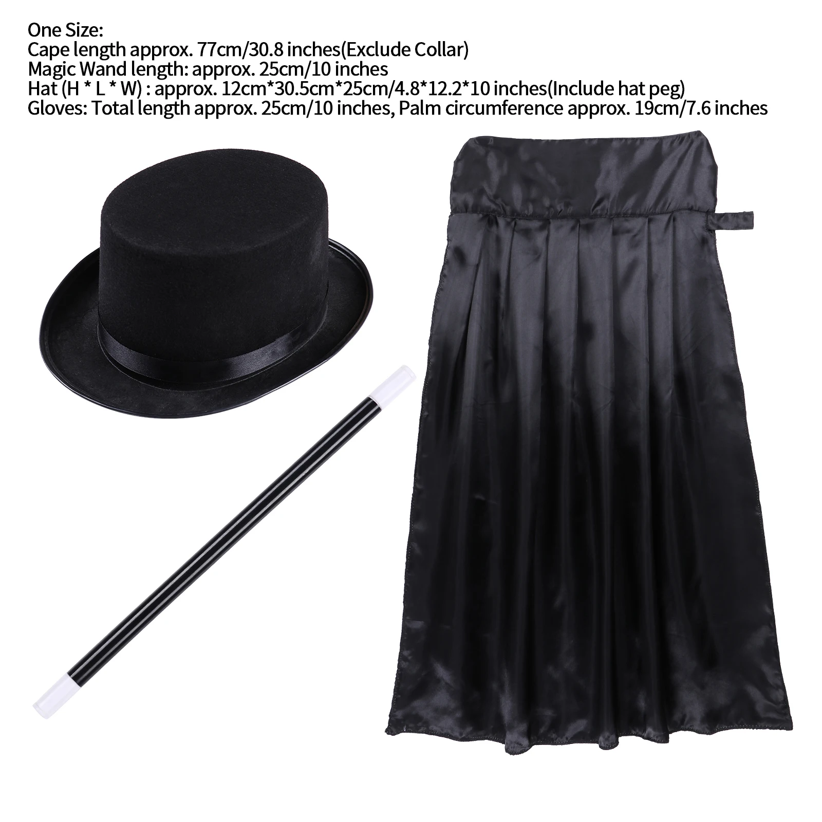 Kids Goochelaar Rollenspel Kostuums Outfit Jongens Meisjes Halloween Magician Dress Up Cosplay Set Top Hat Magic Cape Wand Handschoenen kit