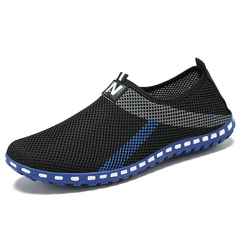 Summer Shoes Men Couple Casual Shoes Fashion Lightweight Breathable Walking Sneakers Slip-on Mens Mesh Flats Shoes Sneakers Men