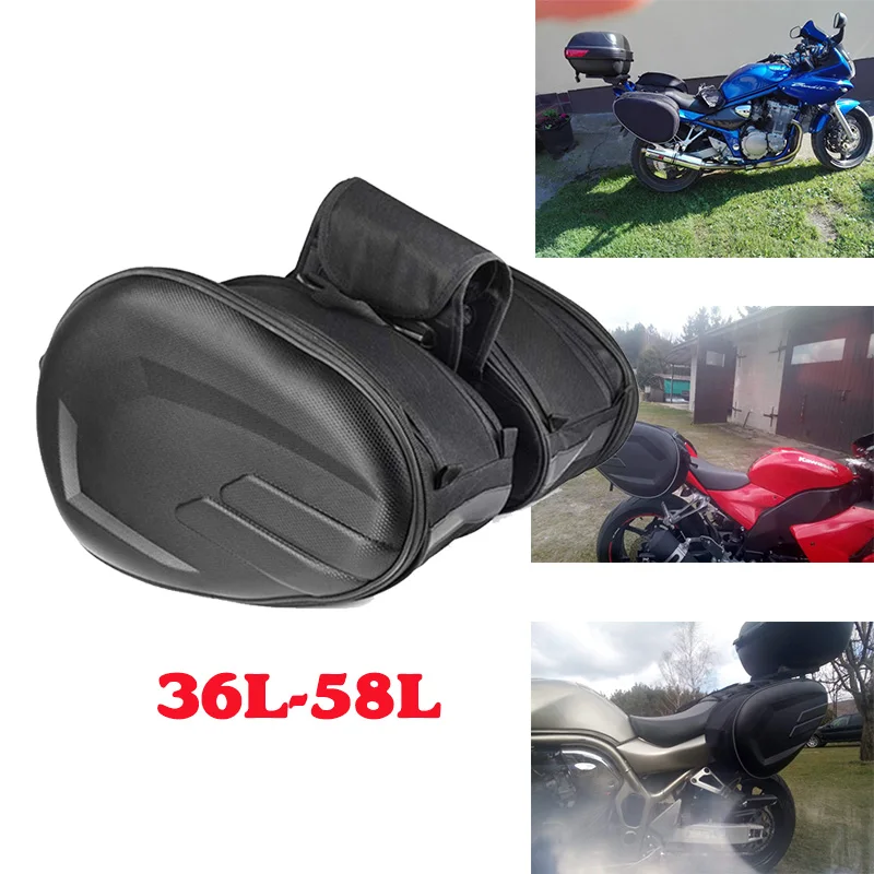 

2022 Motorcycle Waterproof Saddle bags Racing Moto carbon fiber color Helmet Bags Travel Luggage saddlebags