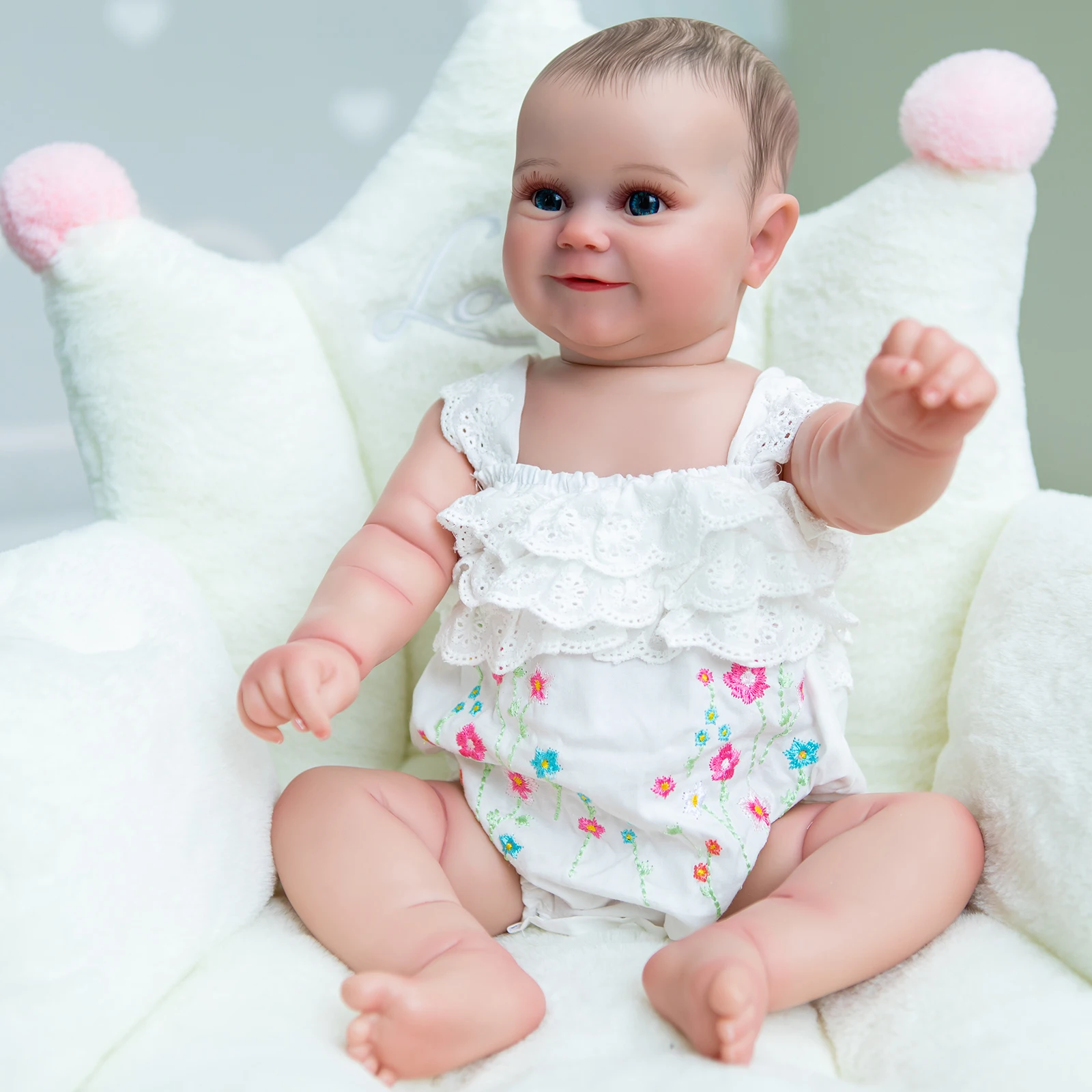 

3D Painted Full Body Silicone Reborn Baby Doll Newborn Bebe Girl Maddie Alive bareheaded Children Toys Gift