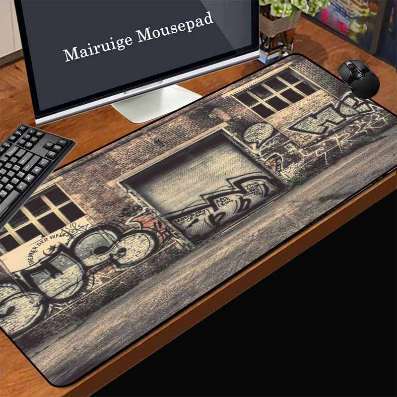 

Mairuige Promotion Large Gaming Computer Mouse Pad Factory Iron Door Graffiti Office Laptop Table Decoration Mat